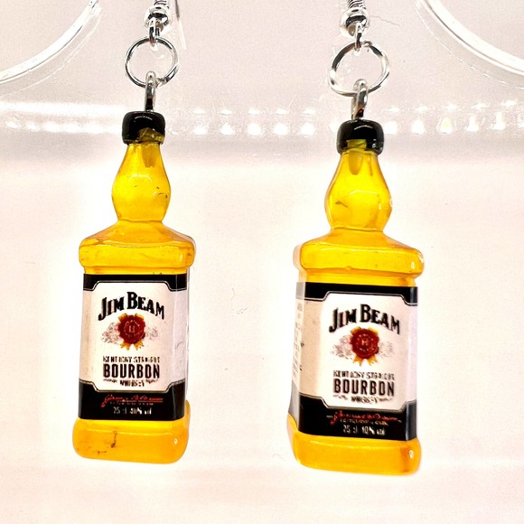Jim Bean Earrings - Alcohol Earrings - Bourbon Earrings - Party Earrings - Picture 6 of 10